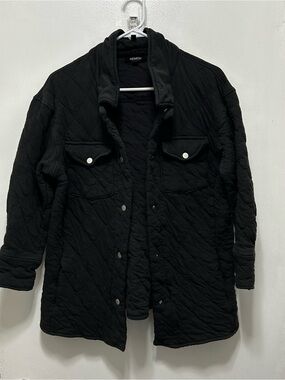 HEMISH Black‎ Quilted Lightweight Shirt Jacket